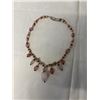 Image 1 : VINTAGE ROSE QUARTZ AND ROCK CRYSTAL STONE BEADS NECKLACE 16-18" LENGTH