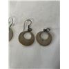 Image 2 : VINTAGE PAIR OF STERLING SILVER W/ TINY OPAL STONES INLAID EARRINGS AND MATCHING PENDANT SET