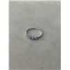 Image 1 : DAINTY STERLING SILVER W/ 3 GENUINE OPAL STONES RING, MARKED 925 DESIGNER MARK SIZE 6.5