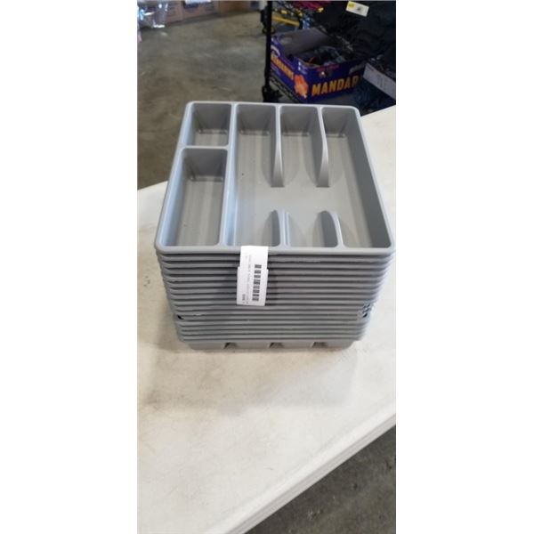 NEW PLASTIC CUTLERY TRAYS, SOME HAVE A CHIPPED EDGE