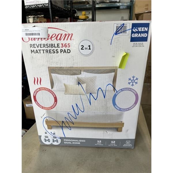 SUNBEAM REVERSIBLE MATTRESS PAD