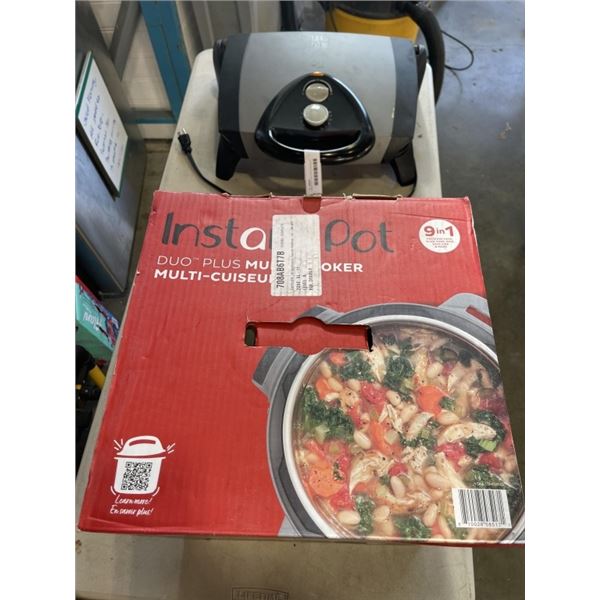 INSTANT POT 9 IN 1 DUO PLUS MULTI COOKER 8 QUART AND FLAT GRILL