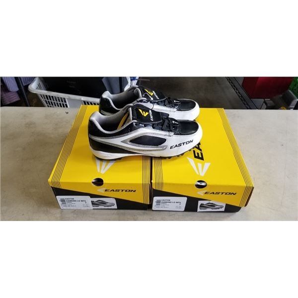 2 NEW PAIRS OF EASTON DIAMOND LO WFII SIZE 7 BASEBALL CLEATS BLACK / WHITE