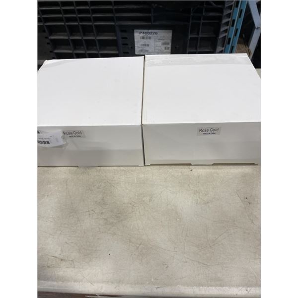 2 NEW PARTY PLATE SETS  ROSE GOLD - EACH BOX CONTAINS CUPS, STRAWS, NAPKINS, AND 2 PLATE SIZES