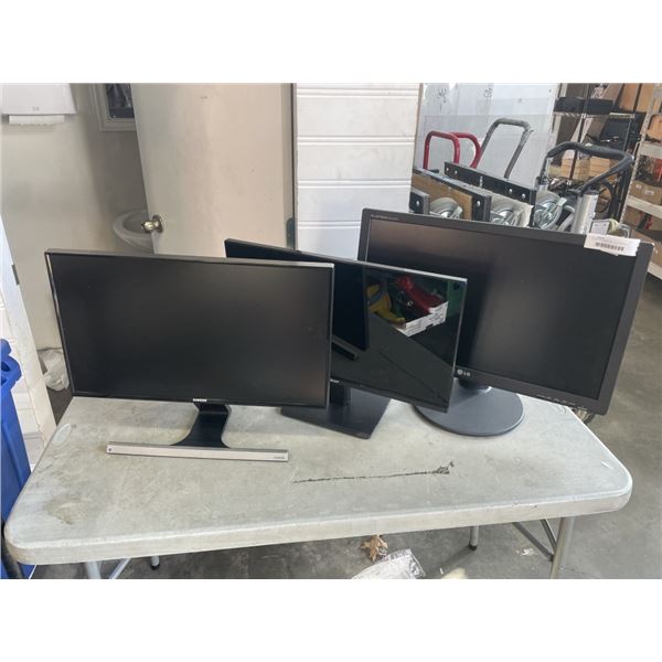 3 COMPUTER MONITORS - ALL WORKING