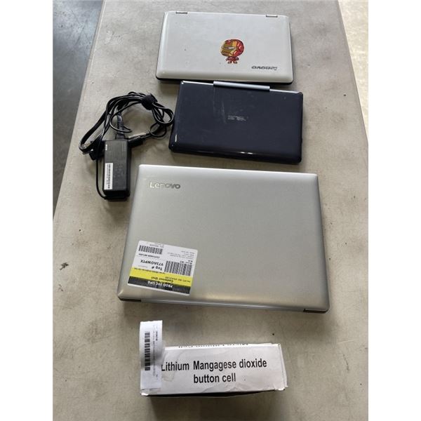 BUTTON CELL BATTERIES AND ASSORTED LAPTOPS