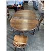 Image 1 : ANTIQUE DROP SIDE DINING TABLE AND 4 HOOP BACK CHAIRS, ONE CHAIR NEEDS REPAIR, PIECES INCLUDING, NON