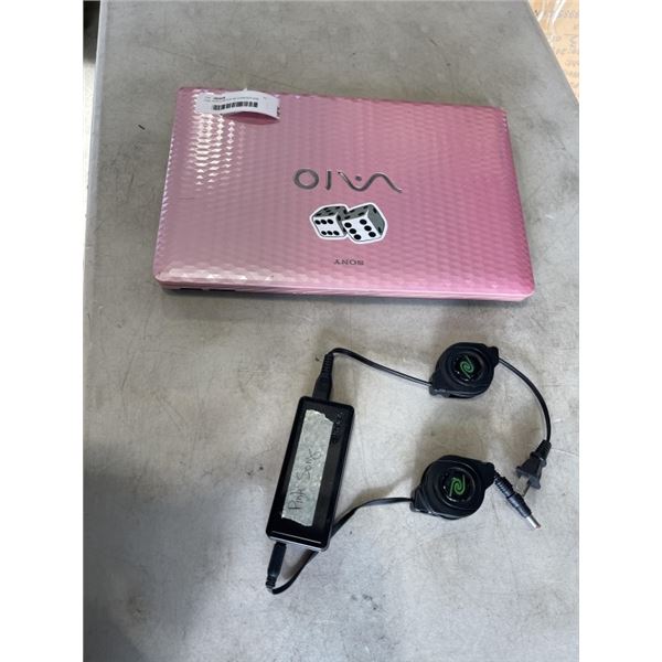 PINK SONY LAPTOP W/ CHARGER AND WINDOWS 10 UPDATE - WORKING CONDITION