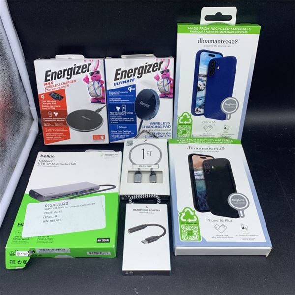 2 ENERGIZER WIRELESS CHARGERS, MULTIMEDIA HUB AND SMARTPHONE ACCESSORIES
