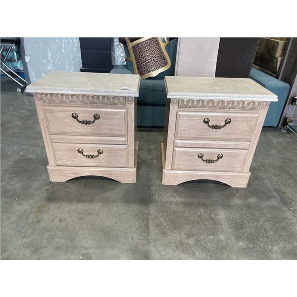 PAIR OF DYNAMIC FURNITURE 2 DRAWER NIGHT TABLES