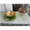Image 1 : ART GLASS TRAY AND 2 BOWLS - 1 IS PIER ONE IMPORTS