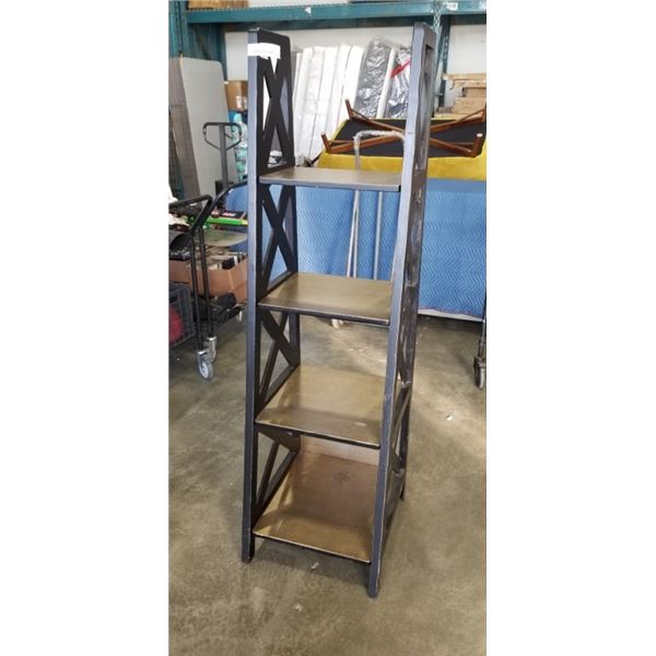BLACK 4 TIER LADDER SHELF