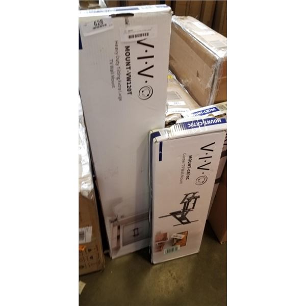 VIVO HEAVY DUTY TILITING EXTRA LARGE TV WALL MOUNT & 2 VIVO CORNER TV WALL MOUNT