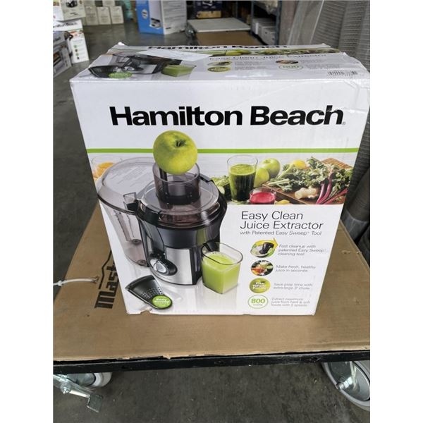 HAMILTON BEACH EASY CLEAN JUICE EXTRACTOR - TESTED WORKING, RETAIL $119