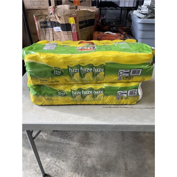 2 FLATS OF FUZE REAL TEA, 32PACKS, SOME MISSING