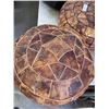 Image 2 : 3 VINTAGE LEATHER HASSOCKS
