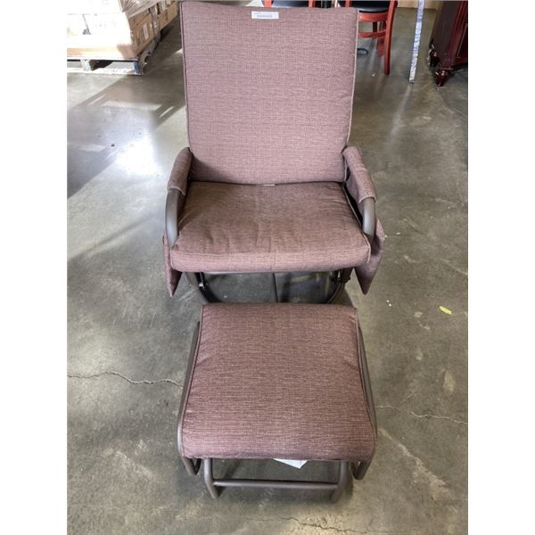 GLIDING PATIO CHAIR AND OTTOMAN