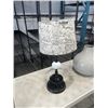 Image 2 : VINTAGE MILK GLASS LAMP AND MODERN GREY VASE