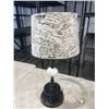 Image 5 : VINTAGE MILK GLASS LAMP AND MODERN GREY VASE