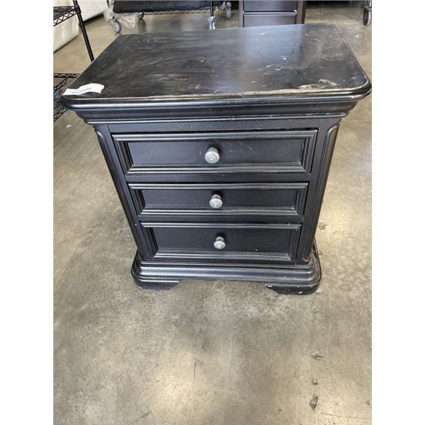 BLACK 3 DRAWER NIGHT STAND