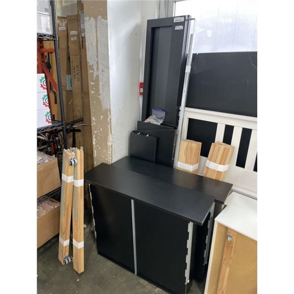 IKEA BLACK DAY BED FRAME WITH DRAWERS, COMPLETE WITH HARDWARE