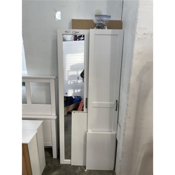 2 DOOR WHITE WARDROBE WITH MIRROR DOOR
