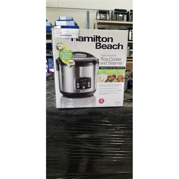 HAMILTON BEACH 20-CUP RICE COOKER - TESTED WORKING, RETAIL $64