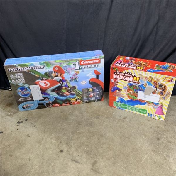 AS NEW CARRERA FIRST MARIO KART SLOT CARD TRACK AND SUPER MARIO MAZE GAME