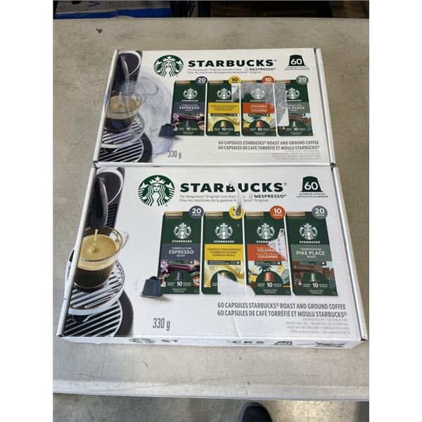 2 PACKS OF STARBUCKS NESPRESSO ORIGINAL LINE CAPSULES, 60 PER BOX