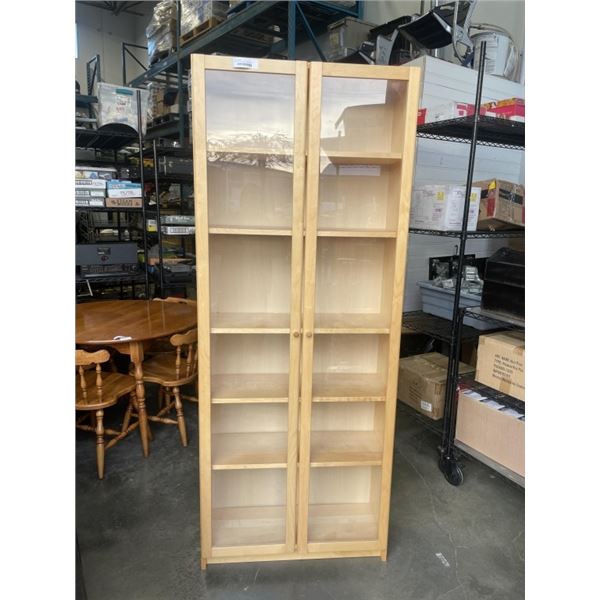 GLASS DOOR DISPLAY CABINET 80 INCH TALL, 32 WIDE AND 12 INCH DEEP