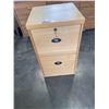 Image 1 : 2 DRAWER WOOD FILING CABINET WITH KEYS