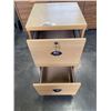 Image 2 : 2 DRAWER WOOD FILING CABINET WITH KEYS