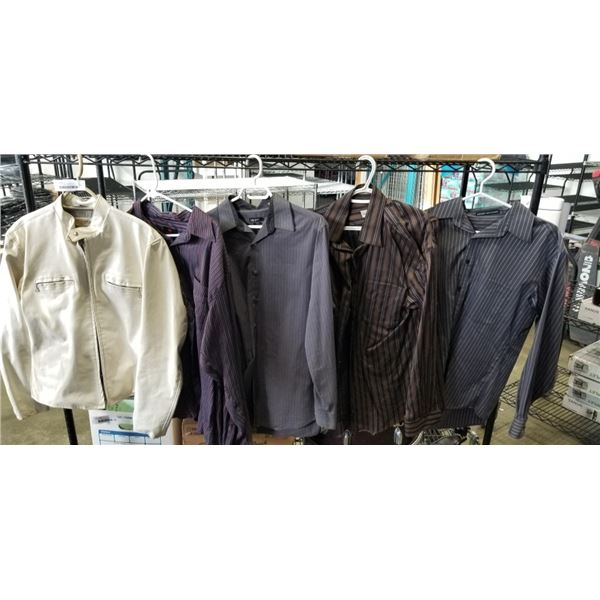 HARLEY DAVIDSON LEATHER JACKET SIZE SMALL / MEDIUM AND 3 DRESS SHIRTS