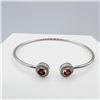 Image 1 : STERLING SILVER NATURAL ENHANCED RUBY (0.64CT) WITH CZ (0.18CT) BANGLE BRACELET, W/A $585.00. RUBY I