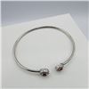 Image 3 : STERLING SILVER NATURAL ENHANCED RUBY (0.64CT) WITH CZ (0.18CT) BANGLE BRACELET, W/A $585.00. RUBY I