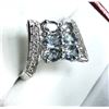 Image 3 : STERLING SILVER NATURAL TANZANITE (1.93CT) AND CZ RING, SIZE 7.75, W/A $750.00. TANZANITE IS THE BIR