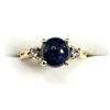 Image 1 : GOLD PLATED STERLING SILVER NATURAL BLUE SAPPHIRE (1.35CT) AND NATURAL WHITE TOPAZ (0.07CT) RING, SI