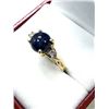 Image 2 : GOLD PLATED STERLING SILVER NATURAL BLUE SAPPHIRE (1.35CT) AND NATURAL WHITE TOPAZ (0.07CT) RING, SI