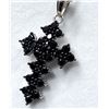 Image 1 : STERLING SILVER NATURAL BLACK ONYX (1.08CT) CROSS PENDANT WITH STERLING SILVER CHAIN, W/A $1000.00.