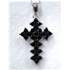 Image 2 : STERLING SILVER NATURAL BLACK ONYX (1.08CT) CROSS PENDANT WITH STERLING SILVER CHAIN, W/A $1000.00.