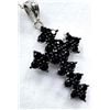 Image 3 : STERLING SILVER NATURAL BLACK ONYX (1.08CT) CROSS PENDANT WITH STERLING SILVER CHAIN, W/A $1000.00.