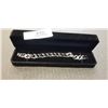 Image 1 : NEW PLATINUM PLATED ICED OUT SIMULATED DIAMOND (CZ) 14.0MM CUBAN LINK BRACELET - 8" LONG