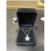 Image 1 : NEW S925 5.0CT SIMULATED DIAMOND (CZ) HALO NECKLACE MOUNTED IN 925 STERLING SILVER W/ WHITE GOLD OVE