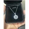 Image 2 : NEW S925 5.0CT SIMULATED DIAMOND (CZ) HALO NECKLACE MOUNTED IN 925 STERLING SILVER W/ WHITE GOLD OVE