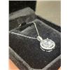 Image 3 : NEW S925 5.0CT SIMULATED DIAMOND (CZ) HALO NECKLACE MOUNTED IN 925 STERLING SILVER W/ WHITE GOLD OVE