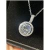 Image 4 : NEW S925 5.0CT SIMULATED DIAMOND (CZ) HALO NECKLACE MOUNTED IN 925 STERLING SILVER W/ WHITE GOLD OVE