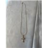 Image 3 : NEW 18K GOLD PLATED 0.5CT HEART CROSS NECKLACE, CHAIN 19" LONG