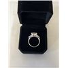 Image 4 : 5.00 CT GRA CERTIFIED ROUND BRILLIANT CUT MOISSANITE STONE VVS D COLOR SET IN CENTER WITH 2 TRIANGUL