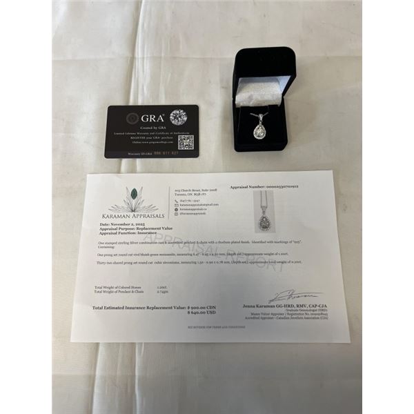 1.00 CT GRA CERTIFIED ROUND BRILLIANT CUT MOISSANITE STONE VVS D COLOR WITH 32 ROUND BRILLIANT CUT C