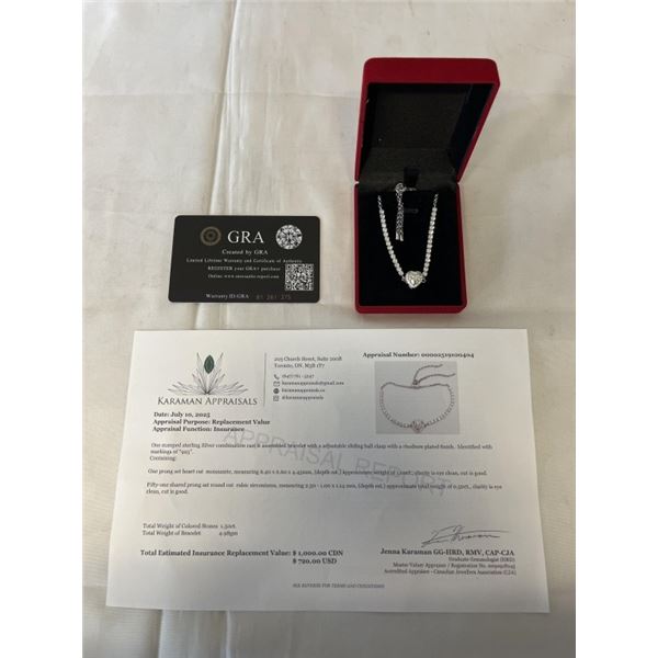 1.00 CT GRA CERTIFIED HEART SHAPED CUT MOISSANITE STONE VVS D COLOR WITH 51 ROUND BRILLIANT CUT MOIS